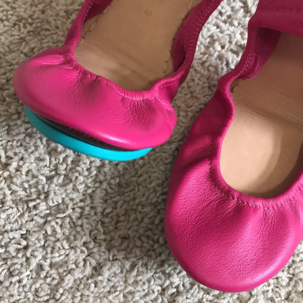 🐬TIEKS Fuchsia Blue Foldable Ballet Flats with Rounded Toe - Picture 11 of 13